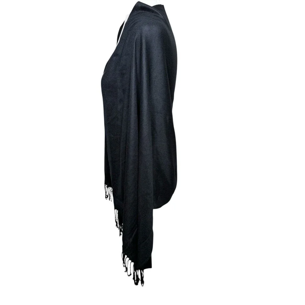 Pashmina Scarf Wrap Shawl Paisley Black Silk Cashmere 66